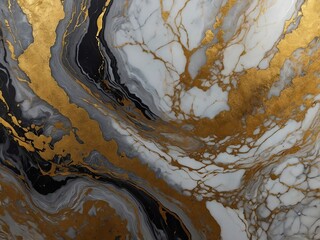 Obraz premium A mesmerizing composition of swirling marble patterns, accented with shimmering veins of gold