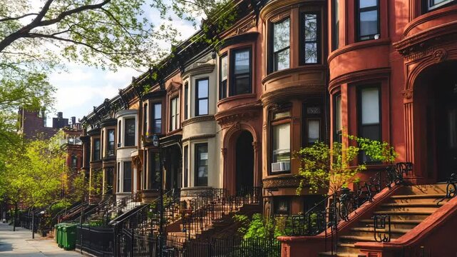 Houses on a city street