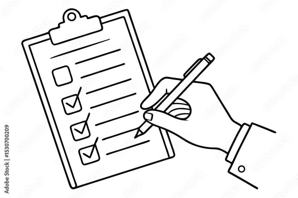Poster continuous line hand gesture drawing isolated on transparent background