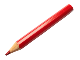 red pencil isolated on transparent background.