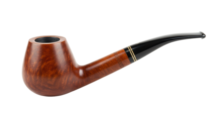 Isolated Wooden Smoking Pipe