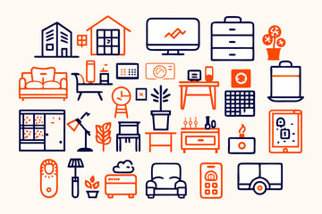 set of flat icons