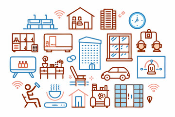 set of houses icons