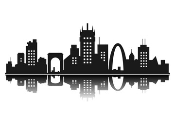 city ​​panorama dark silhouette of fortress architecture with arched walls and windows