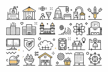set of houses icons