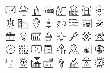 finance icons set