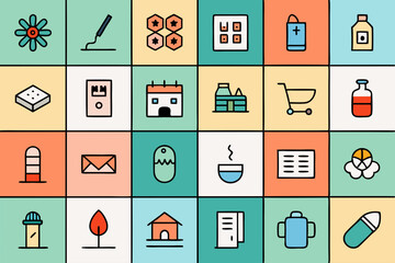 set of flat icons for web