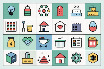 set of flat icons for web