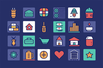 set of flat icons for web design