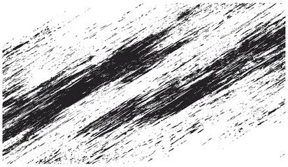Black white vector illustration, dusty scratchy surface, diagonal brush stroke grunge texture, punk style for packaging, brochure, collage, placard, overlay, vintage design, creative background.