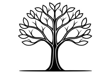 Obraz premium Single line tree design isolated on transparent background