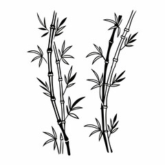 Creative Bamboo Branches Vector Illustration | Elegant Nature Element for Eco-Friendly and Asian-Themed Designs