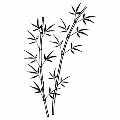 Obraz premium Creative Bamboo Branches Vector Illustration | Elegant Nature Element for Eco-Friendly and Asian-Themed Designs