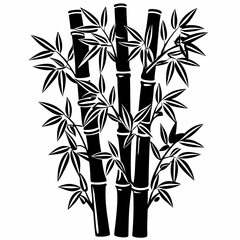 Obraz premium Creative Bamboo Branches Vector Illustration | Elegant Nature Element for Eco-Friendly and Asian-Themed Designs