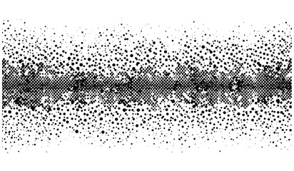 Seamless halftone noise pattern, black and white grunge vector background, dotted abstract texture, uneven raster duotone effect, comic style distress backdrop, retro print design