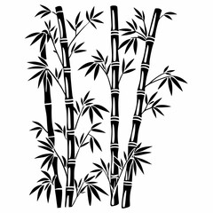 Obraz premium Creative Bamboo Branches Vector Illustration | Elegant Nature Element for Eco-Friendly and Asian-Themed Designs