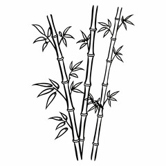 Creative Bamboo Branches Vector Illustration | Elegant Nature Element for Eco-Friendly and Asian-Themed Designs