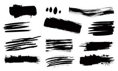 Vector illustration with black marker scratches, scribbles, grunge blots, daubs, rough punk strokes, textured marks, hand-drawn lines, highlighter underlines, urban art style design.