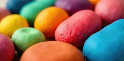 Close-up shot of various modeling clays in different colors and textures, ready for sculpting and shaping Ideal for art projects, hobbyists, and educational purposes , bright, color, creative