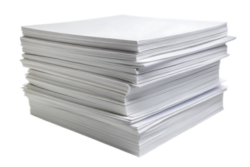 stacked pile of a4 white paper sheets isolated on white background