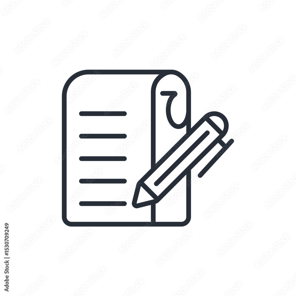 Poster contract icon. vector.editable stroke.linear style sign for use web design,logo.symbol illustration.