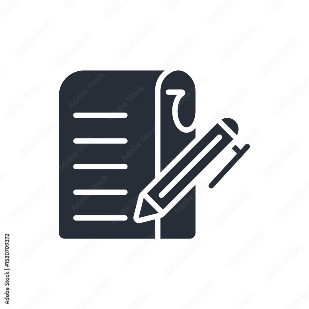 Poster contract icon. vector.editable stroke.linear style sign for use web design,logo.symbol illustration.