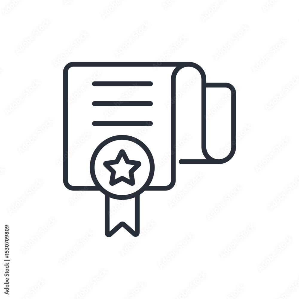 Poster certificate icon. vector.editable stroke.linear style sign for use web design,logo.symbol illustrati