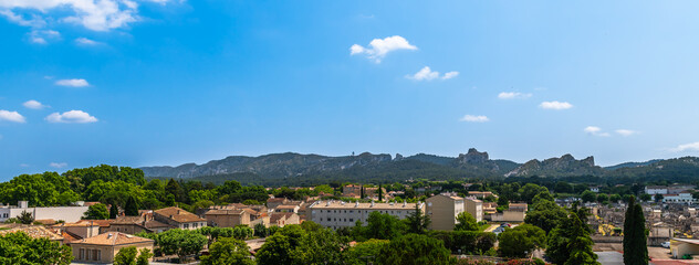 Panoramic view of the Alpilles from Saint Rémy de Provence, France
