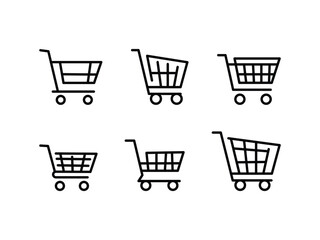 Shopping cart, shop and sale icon set, vector illustration