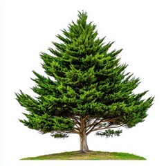 Fototapeta premium Lush Green Evergreen Tree Isolated on White Background