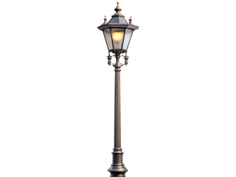 Street light pole isolated on white background