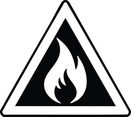 Flammable Fire Hazard Sign - Warning Triangle Icon

