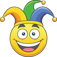 Happy Jester Face with Hat - April Fools Day Emoji

