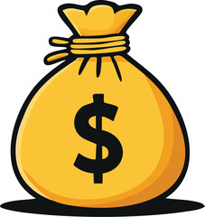 Money Bag with Dollar Sign - Financial Success Icon

