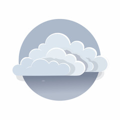 Illustration of Cloudy Sky in Paper Cut Style with Layered Blue Background

