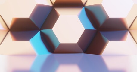 Abstract interior background crystal pattern of design 3d render
