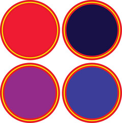 Abstract vector red, blue, yellow color circle frame banners set 