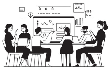 business people in a meeting vector