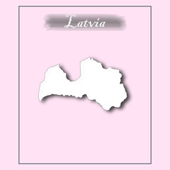 Letvia country map in white