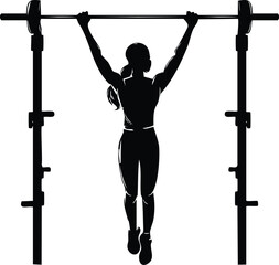 Fitness Pull-Up Bar Silhouettes - Workout & Exercise Icon