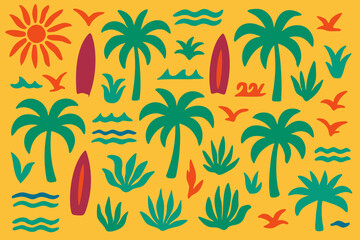 Tropical Palm Tree Pattern – Summer Beach Vibes Illustration