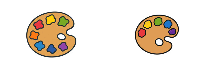 Colorful cookie palette designed for creative baking activities at a fun event in a cheerful kitchen setting