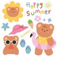 cute aesthetic happy summer bear