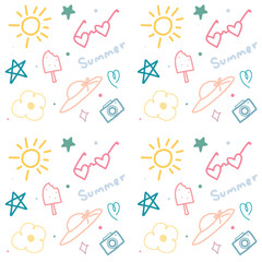 simple aesthetic summer seamless pattern