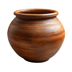 Clay  pot on the pottery wheel isolated on transparent background