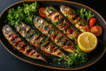 Grilled sardines with lemon and herbs