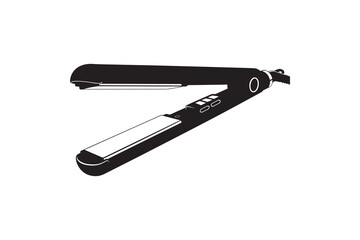 Hair Straightener Silhouette Illustration Hair Styling Tool Design