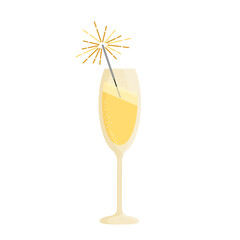 champagne glass. happy new year drink.