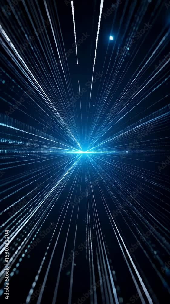 Aufkleber abstract digital background with blue light trails radiating from a central point, creating a futuri