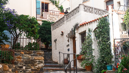 Views and architecture of the old resort town on the Mediterranean coast Banyuls-sur-Mer, vacation, travel